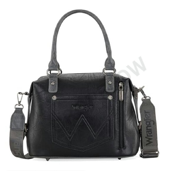 Two-Tone Doctor Bag Top Handle Satchel Barrel Purse Shoulder Bag Classic - Picture 5 of 8